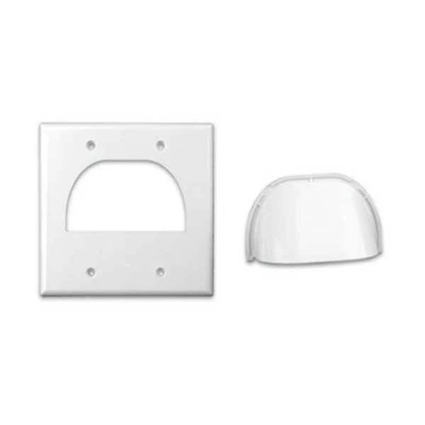 Vanco Bulk Cable Wall Plate (Dual Gang) - White