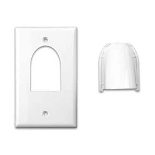 Vanco Bulk Cable Wall Plate (Single Gang) - Black