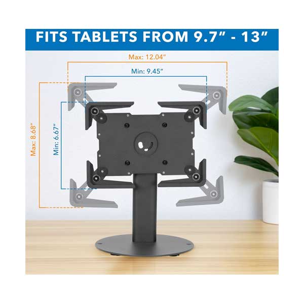 Mount-It! Universal Tablet Countertop Stand with Tilt - 9.7" to 13" (MI-3881BLK)