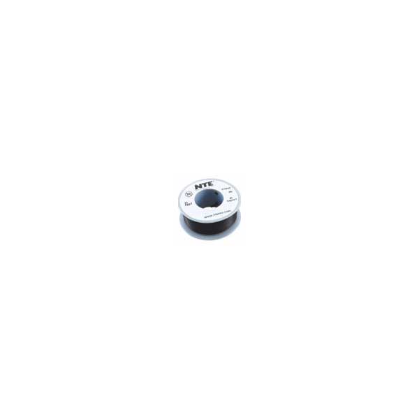 24AWG Hook Up Wire, Stranded, Tinned Copper, 300VAC, Black, 25FT Roll
