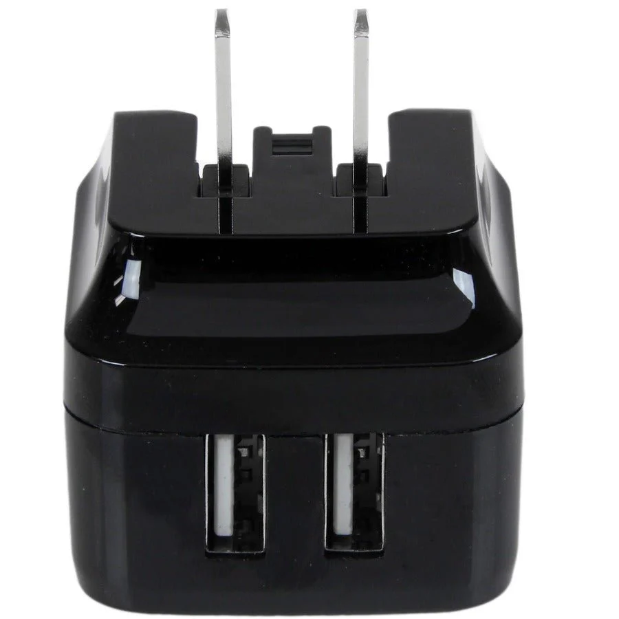 StarTech Dual-Port USB Wall Charger - International Travel - 17W/3.4A - Black