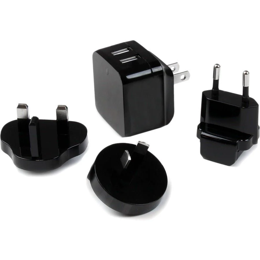 StarTech Dual-Port USB Wall Charger - International Travel - 17W/3.4A - Black