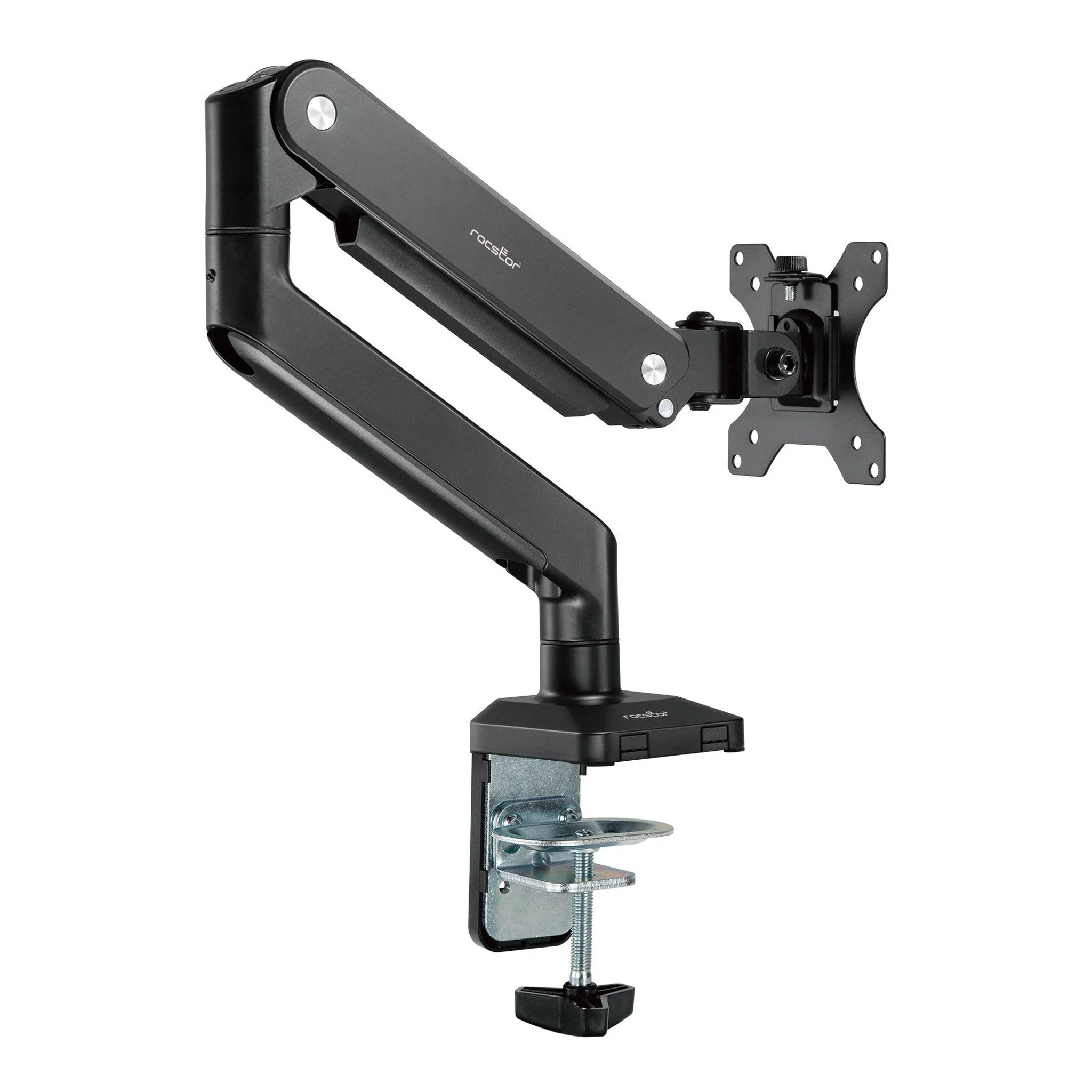 Rocstor Y10N010-B1 ErgoReach ED1 Premium Single Monitor Arm C-Clamp & Grommet – Up to 34″ - Black