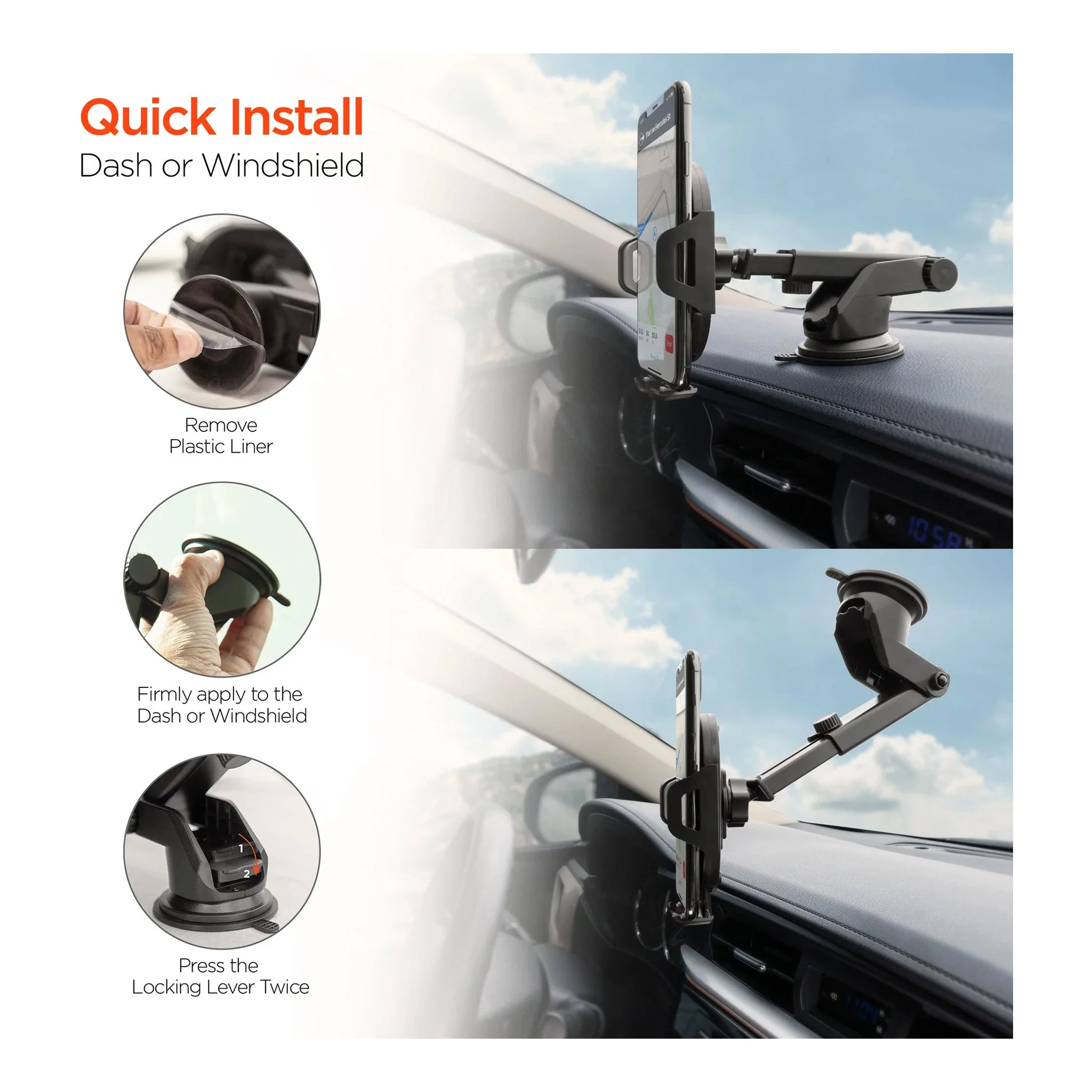 HyperGear 15289 3-in-1 Phone Mount Kit