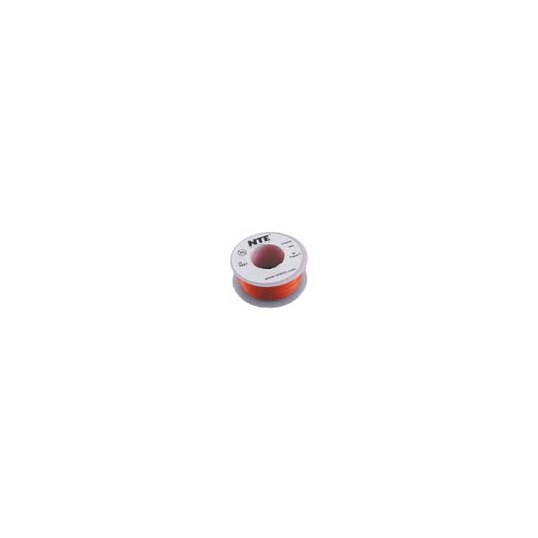 20AWG Hook Up Wire, Stranded, Tinned Copper, 300VAC, Orange, 25FT Roll