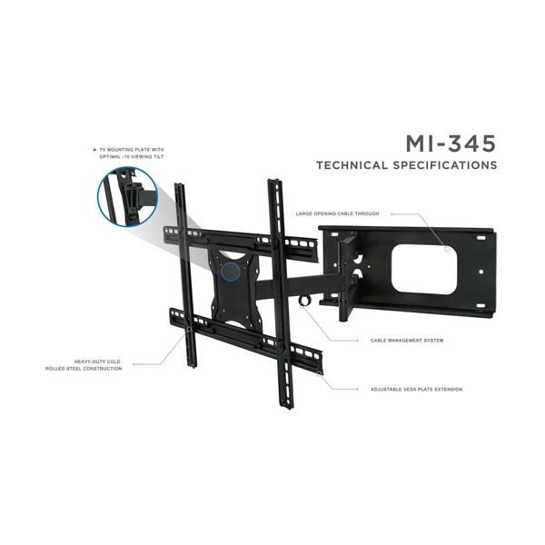 Mount-It! Full Motion TV Wall Mount up to 70" (MI-345)