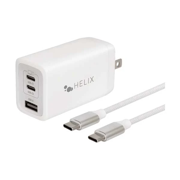 1491-helix-67w-pd-usb-c-gan-wall-charger-with-6-usb-c-braided-cable-white-ethnbc67-1.webp Helix 67W PD USB-C GaN Wall Charger with 6' USB-C Braided Cable - White (ETHNBC67)