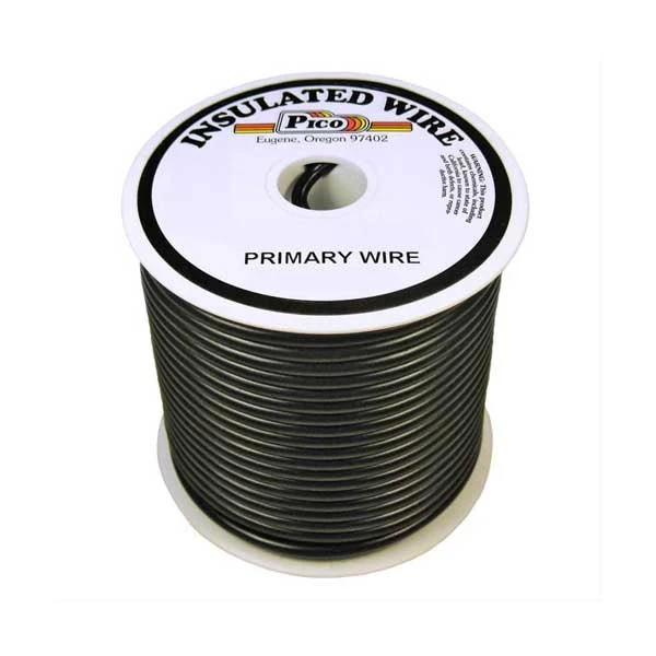 PICO Wiring 81163C 16 AWG Single Conductor PVC Jacket Copper Stranded Primary Electrical Wire Spool - 25ft - Black
