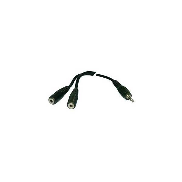 1568-3.5mm-stereo-plug-to-2-female-3.5mm-jacks-6-1.jpg 3.5mm Stereo Plug to 2 Female 3.5mm Jacks - 6'
