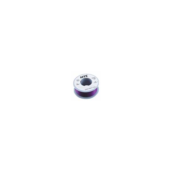 26AWG Hook Up Wire, Stranded, Tinned Copper, 300VAC, Violet, 25FT Roll
