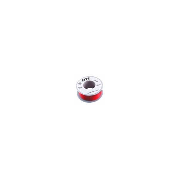26AWG Hook Up Wire, Stranded, Tinned Copper, 300VAC, Red, 25FT Roll