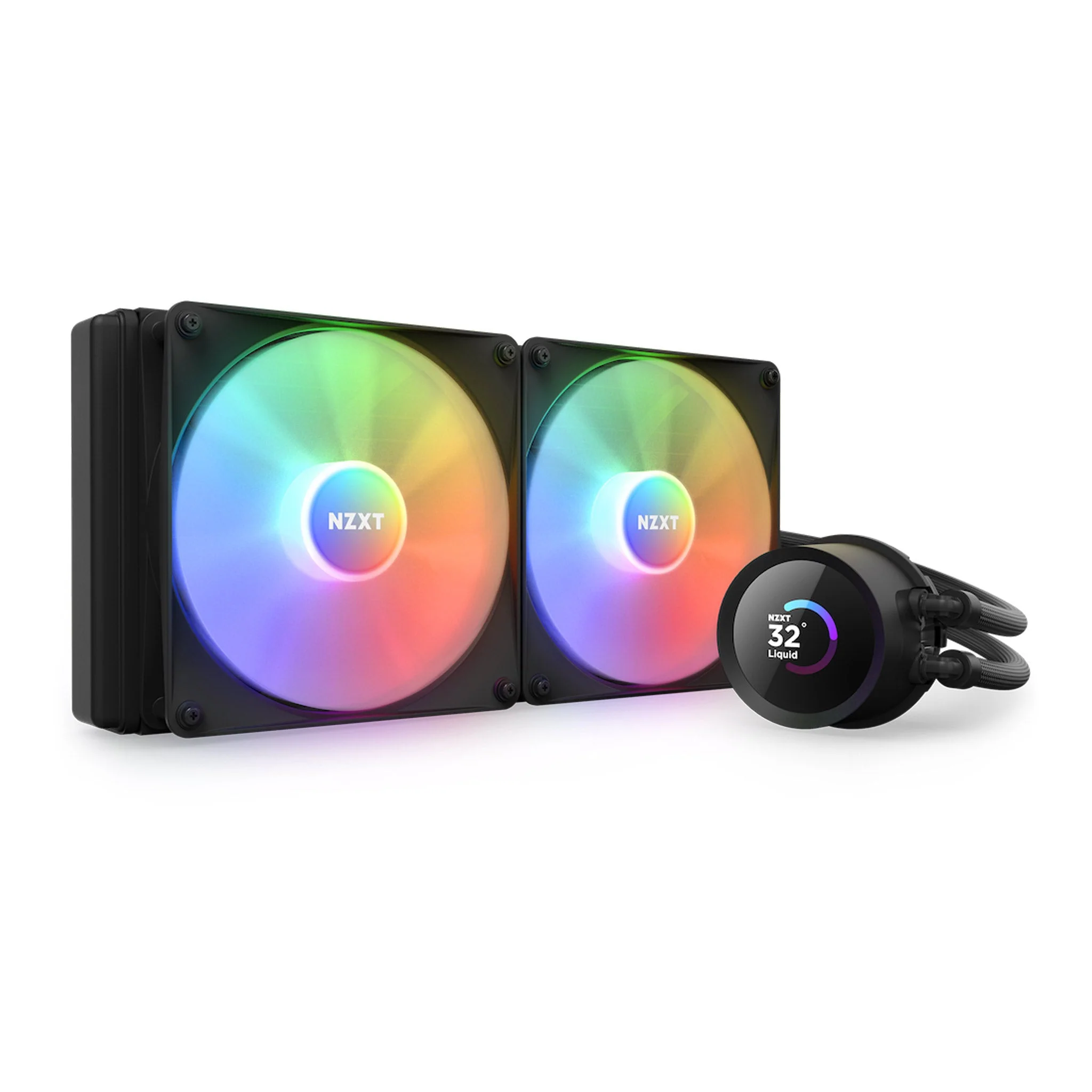 NZXT RL-KR280-B1 Kraken 280 RGB AIO Liquid Cooler with LCD Display and RGB Fans