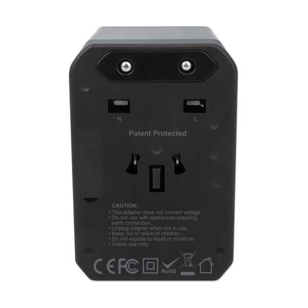 Manhattan 102476 USB-C Power Delivery Wall Charger and Travel Adapter with Three USB-A Ports