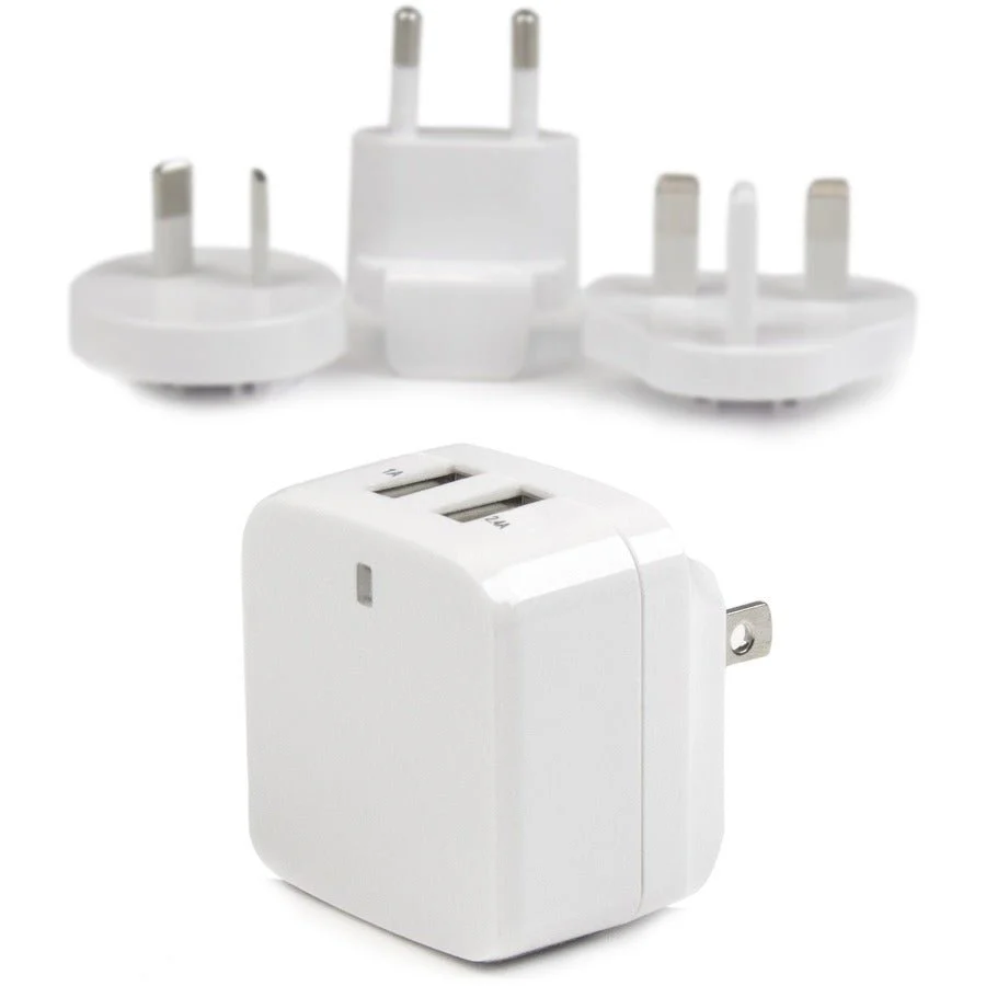 StarTech Dual-Port USB Wall Charger - International Travel - 17W/3.4A - White