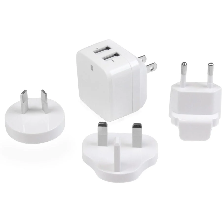 StarTech Dual-Port USB Wall Charger - International Travel - 17W/3.4A - White
