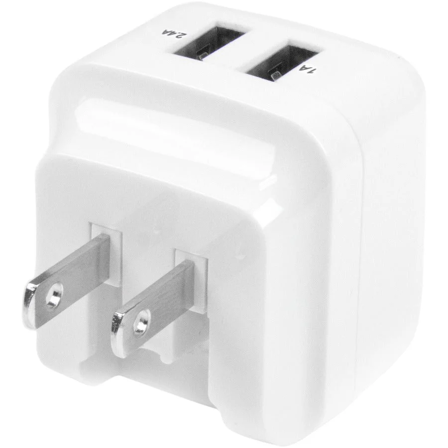StarTech Dual-Port USB Wall Charger - International Travel - 17W/3.4A - White