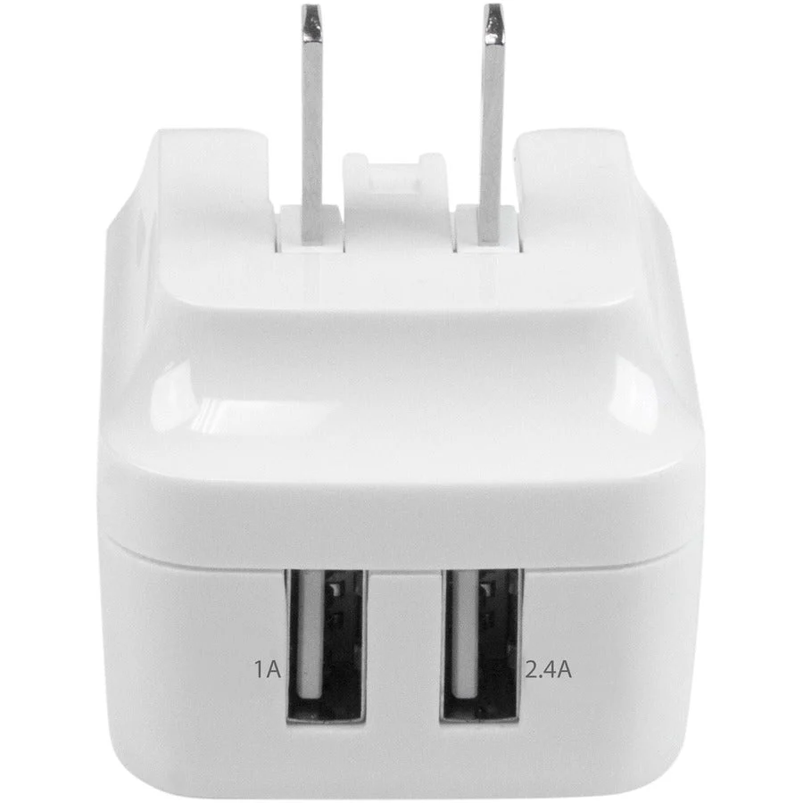 StarTech Dual-Port USB Wall Charger - International Travel - 17W/3.4A - White