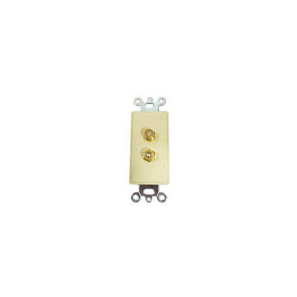 1738-designer-style-wall-plate-insert-2-gold-f-81-connectors-1.jpg Designer Style Wall Plate Insert - 2 Gold F-81 Connectors