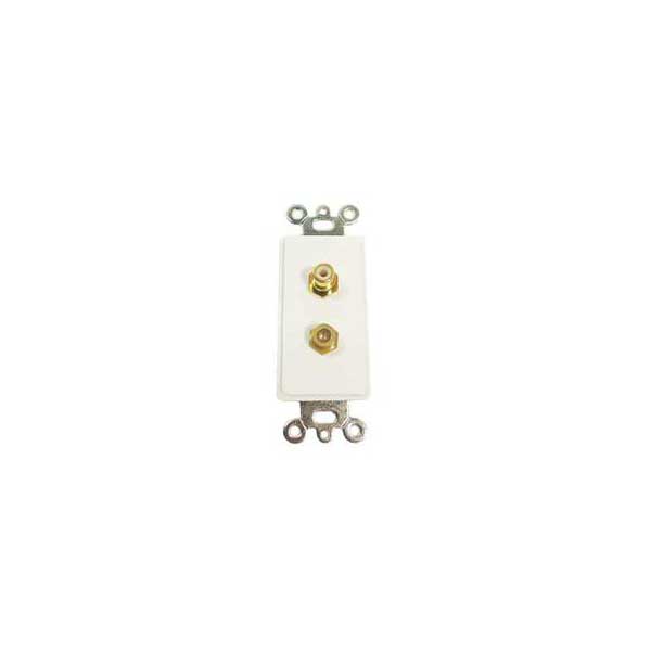 1747-designer-style-wall-plate-insert-1-gold-rca-jack-f-81-connector-1.jpg Designer Style Wall Plate Insert - 1 Gold RCA Jack + F-81 Connector