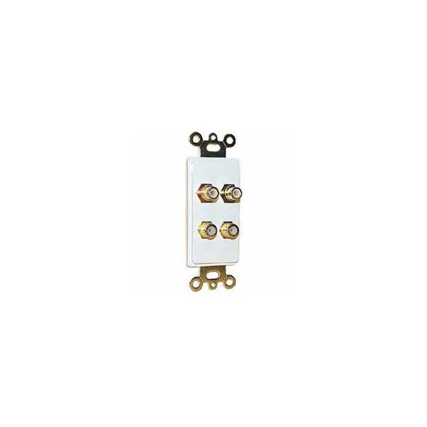 1748-designer-style-wall-plate-insert-2-gold-rca-jacks-2-f-81-connectors-1.jpg Designer Style Wall Plate Insert - 2 Gold RCA Jacks + (2) F-81 Connectors