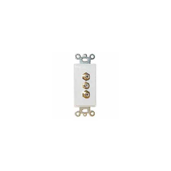 1750-designer-style-wall-plate-insert-2-gold-rca-jacks-f-81-connector-1.jpg Designer Style Wall Plate Insert - 2 Gold RCA Jacks + F-81 Connector
