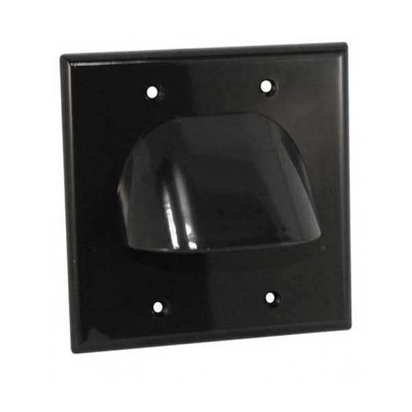 Vanco Bulk Cable Wall Plate (Dual Gang) - Black