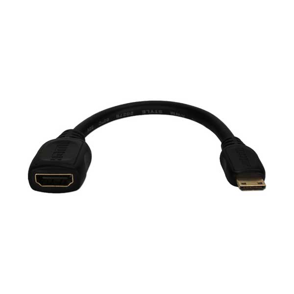 QVS HDAC-MF Mini-HDMI Male to HDMI Female Digital A/V 4K HD Camera Conversion Cable