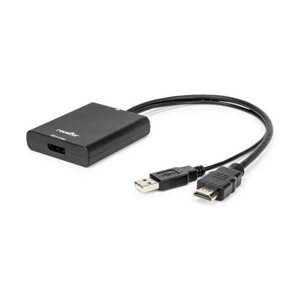 Rocstor HDMI to DisplayPort 8K Adapter with USB Type-A Cable 5V Power Adapter | Y10A325-B1
