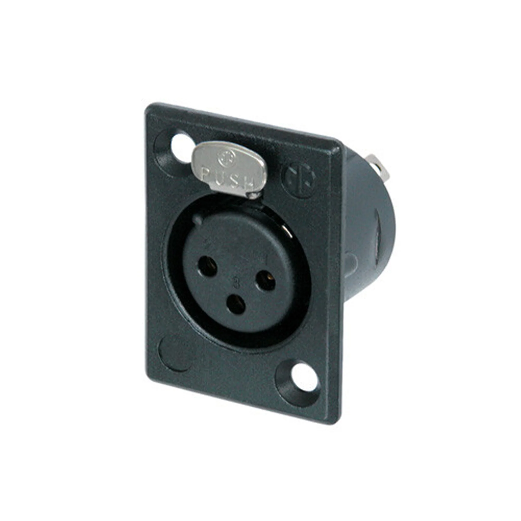 Neutrik NC3FP-1-BAG 3-Pole Female XLR Panel Mount Connector - Black
