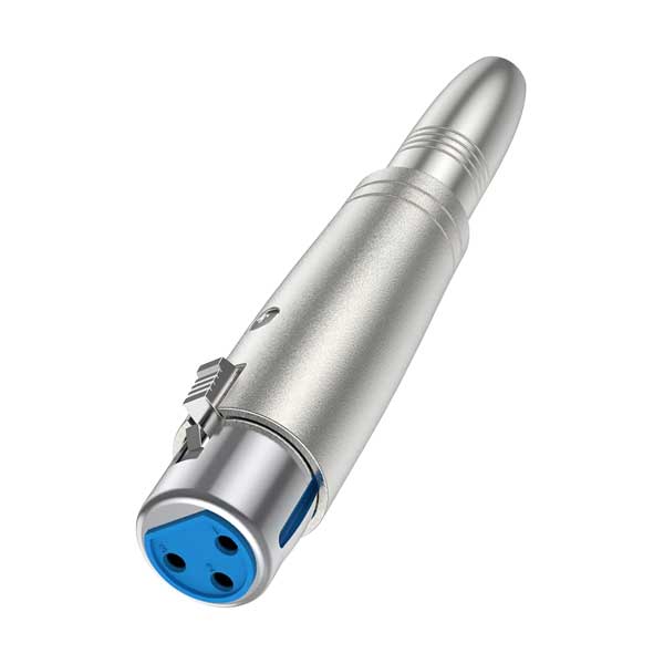 XLR 3-Pin Female to 1/4" TRS Female Adapter | Professional Audio Coupler for Studio & Live Sound | Silver | T650-AM