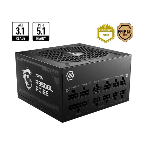 189-msi-mag-a850gl-pcie5-ii-850w-modular-power-supply-80-plus-gold-1.jpg MSI MAG A850GL PCIE5 II 850W Modular Power Supply - 80 Plus Gold