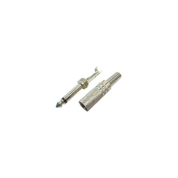 1/4" Mono Speaker Plug with Strain Relief - 2 Conductor, Shielded