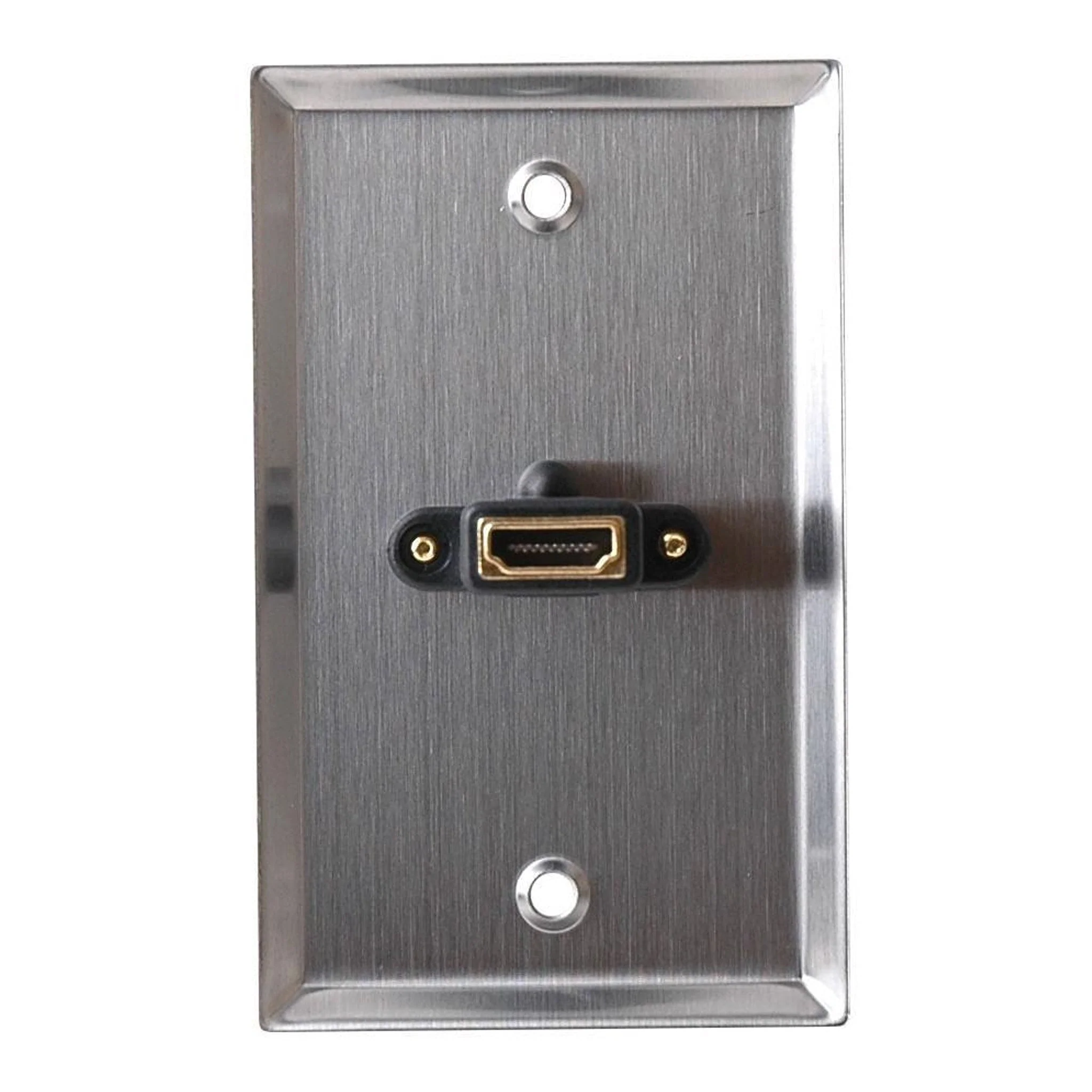Philmore LKG 75-677 Single Gang Stainless Steel Wallplate with Single HDMI Female Feed Thru Jack