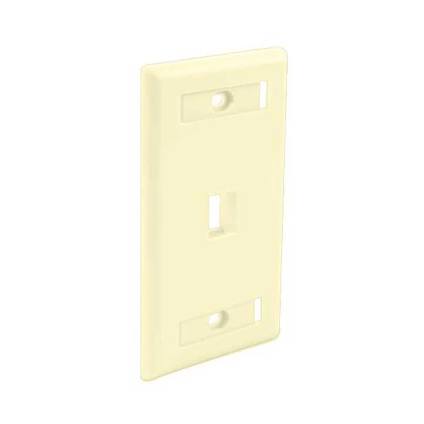 Wavenet FPW1PIV-S 1-Port Single Gang Flush Mount Keystone Wallplate with Labeling Windows - Ivory