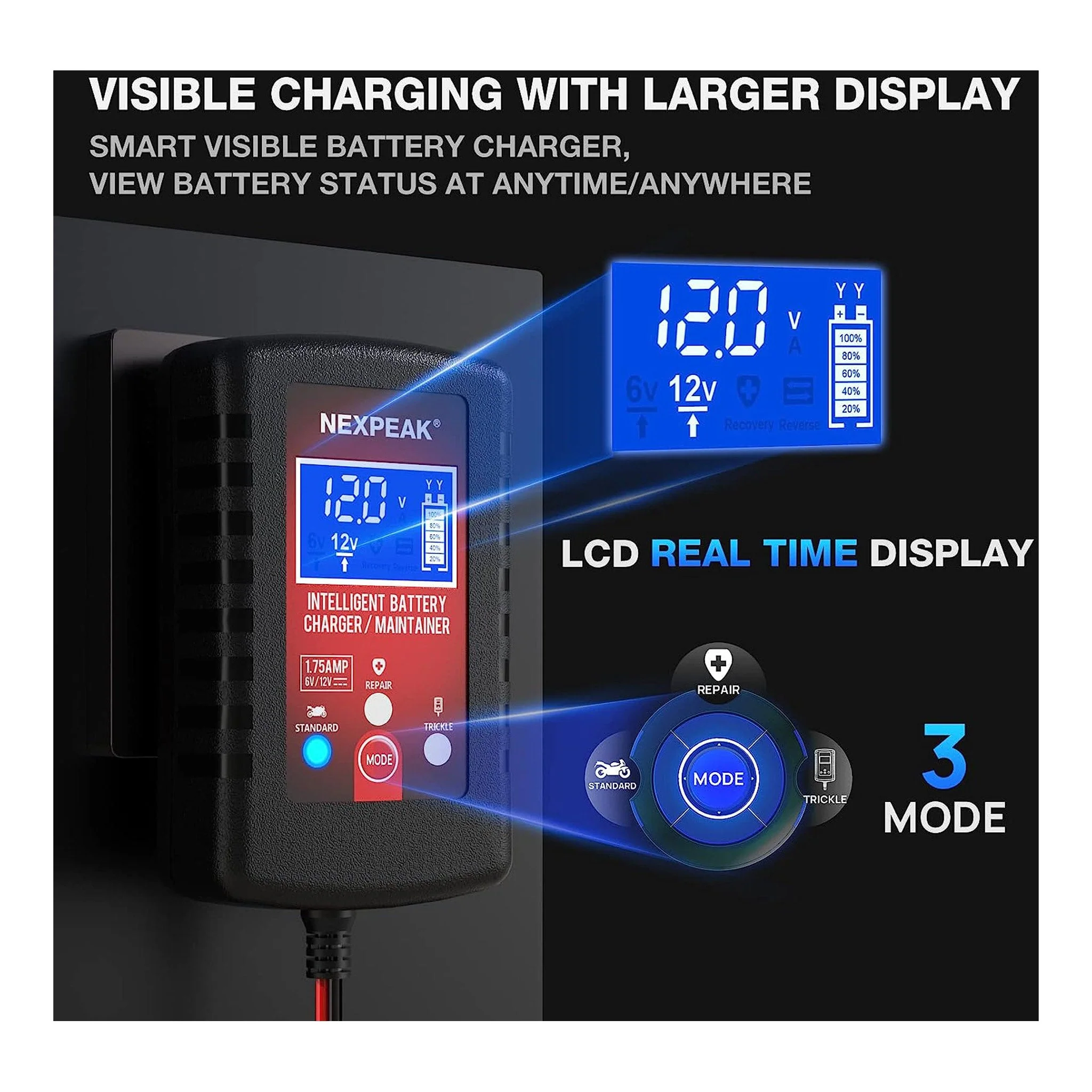 2011-nexpeak-nc175-6v-12v-1.75a-smart-lead-acid-battery-charger-and-maintainer-2.webp NEXPEAK NC175 6V/12V 1.75A Smart Lead-Acid Battery Charger and Maintainer