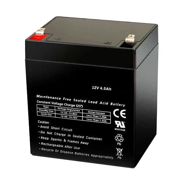 MG Electronics 12V 4.5Ah SLA Battery with F1 Terminals (MG-12V4.5AH)