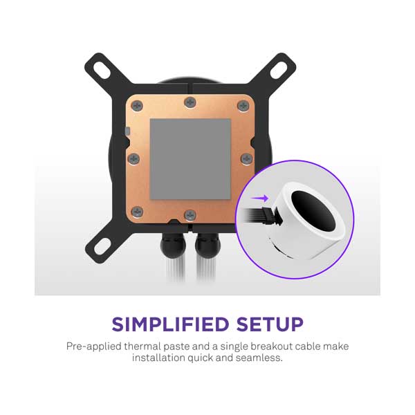 NZXT Kraken Plus 240mm RGB AIO Liquid Cooler with 1.54" LCD Display & RGB Core Fans | White | RL-KR240-W2