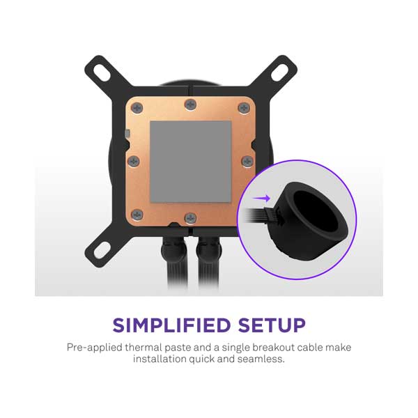 NZXT Kraken Plus 240mm RGB AIO Liquid Cooler with 1.54" LCD Display & RGB Core Fans | Black | RL-KR240-B2