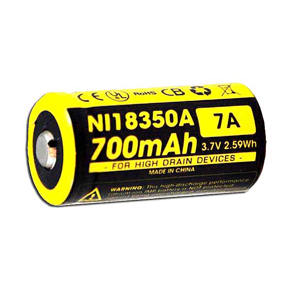 2075-nitecore-imr18350-3.7v-7a-700mah-li-ion-rechargeable-18350-battery-1.jpg Nitecore IMR18350 3.7V 7A 700mAh Li-ion Rechargeable 18350 Battery
