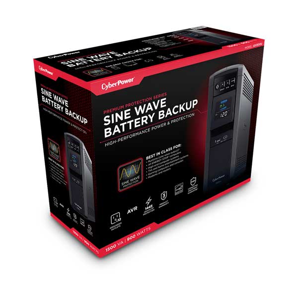 CyberPower GX1500U 1500VA 900W Sine Wave Battery Backup with Automatic Voltage Regulation