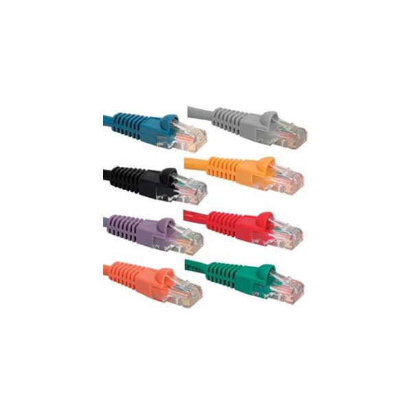 Cat6 Network Patch Cable with Boots, Blue, 1FT