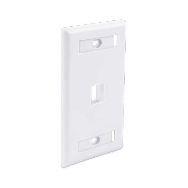 Wavenet FPW1PWH-S 1-Port Single Gang Flush Mount Keystone Wallplate with Labeling Windows - White