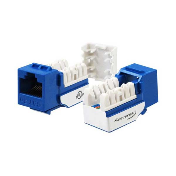 2344-wavenet-5eksjbl-s-blue-cat5e-rj-45-keystone-jack-1.jpg Wavenet 5EKSJBL-S Blue CAT5e RJ-45 Keystone Jack