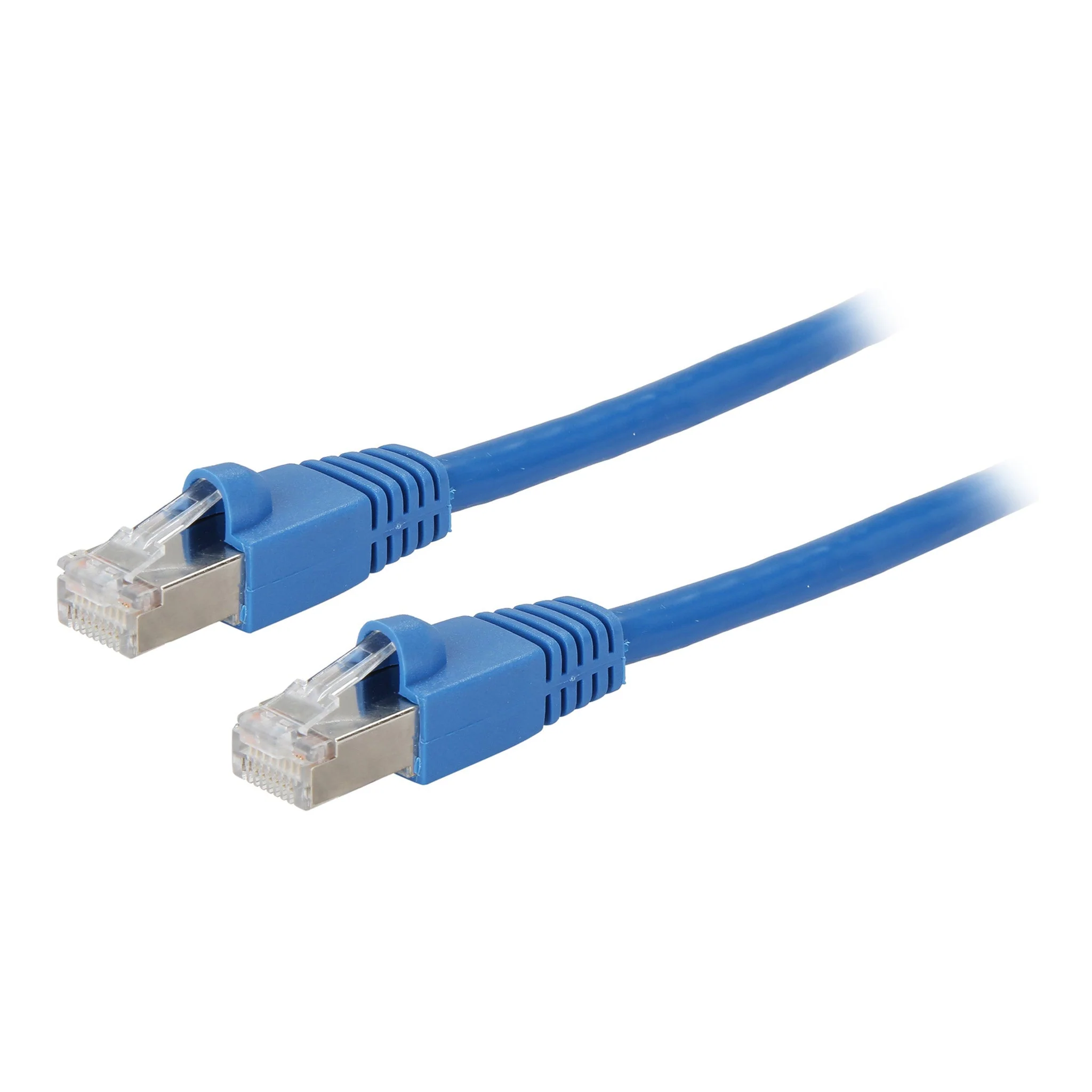 Cat6A Shielded Network Patch Cable with Boots, 10Gbps, Blue, 100FT