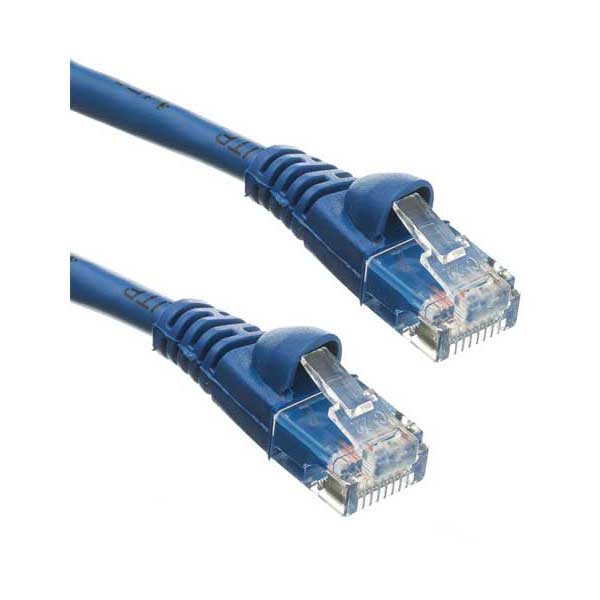 Cat6 Network Patch Cable with Boots, Blue, 6 Inch