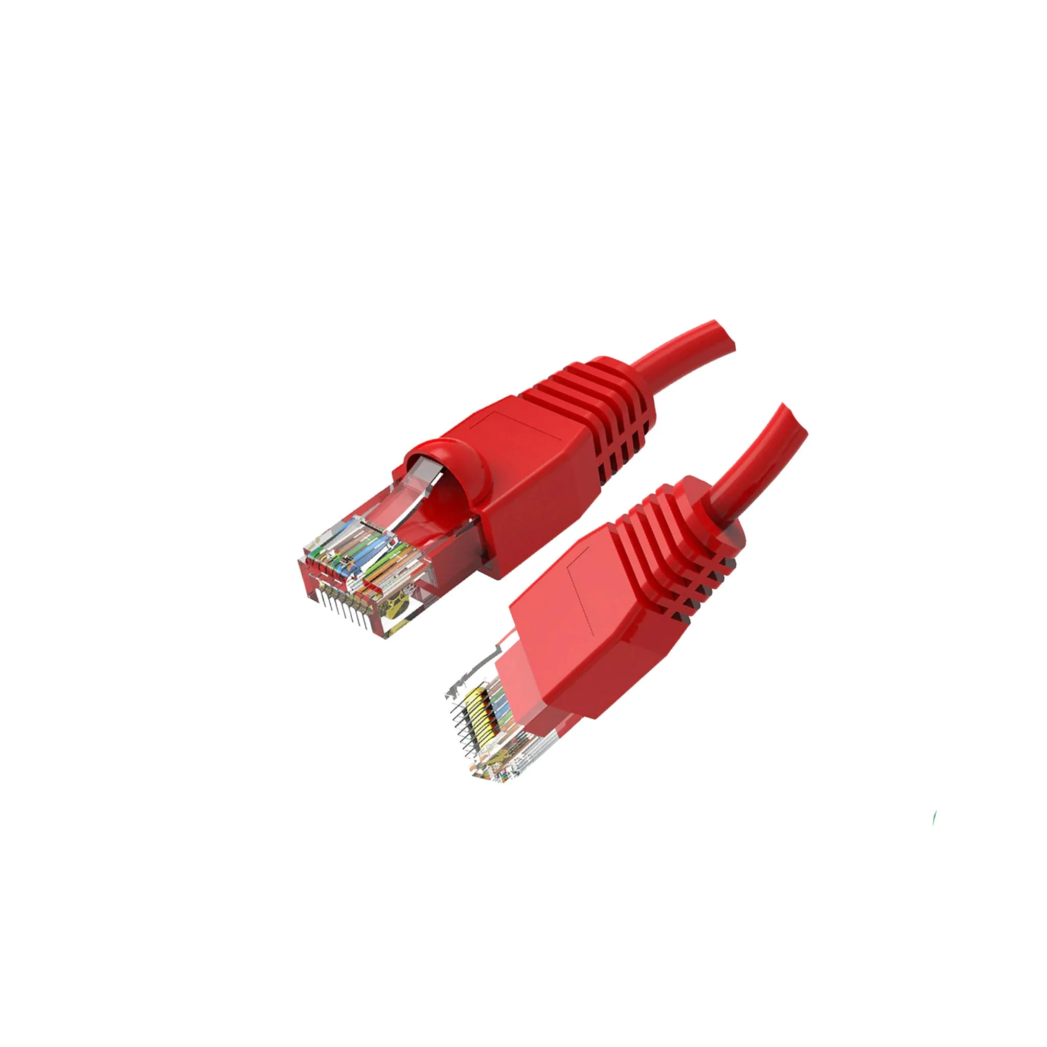 Cat6 Network Patch Cable with Boots, Red, 7FT