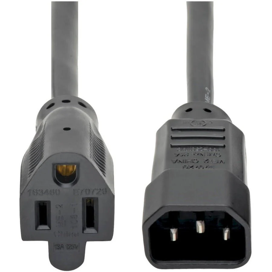 Tripp Lite Power Cord Adapter 16AWG 12A 125V IEC-320-C14 to NEMA 5-15R 2'