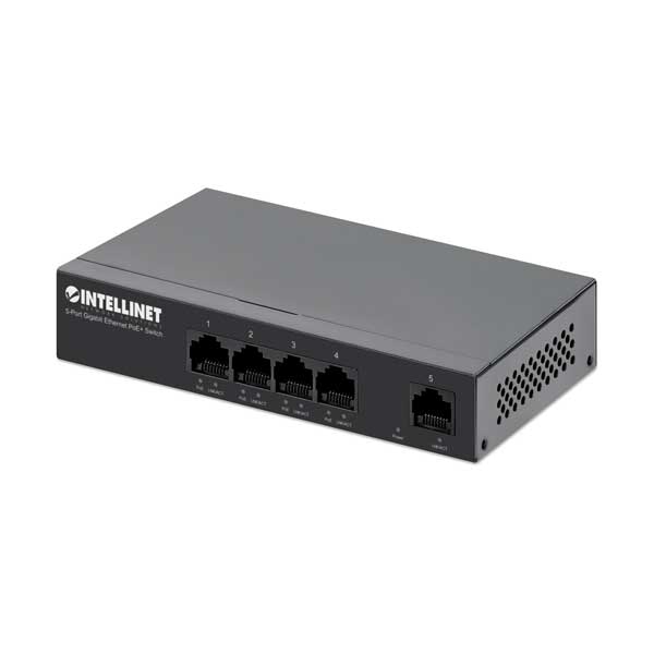 2469-intellinet-561792-5-port-40w-gigabit-ethernet-poe-desktop-wall-mount-switch-1.jpg Intellinet 561792 5-Port 40W Gigabit Ethernet PoE+ Desktop / Wall-Mount Switch