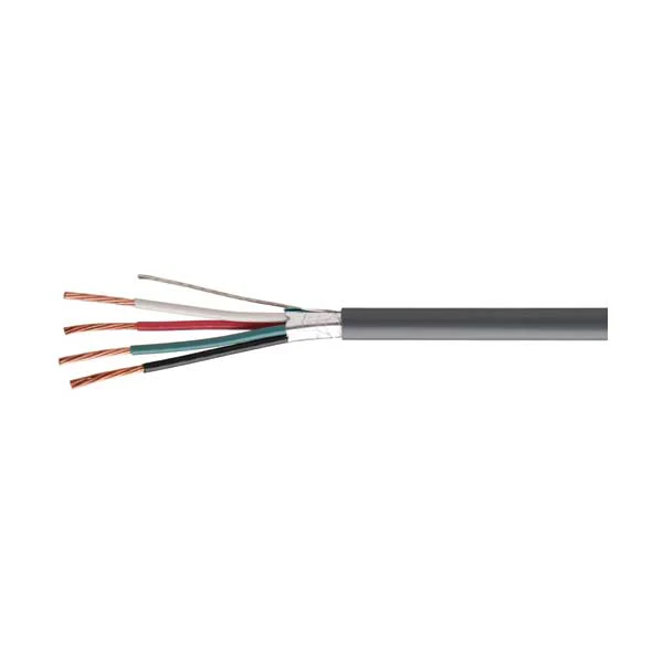Tappan 1880AB4M-1K 18AWG, 4-Conductor, Shielded, PVC Wire with Drain, 1000FT Spool