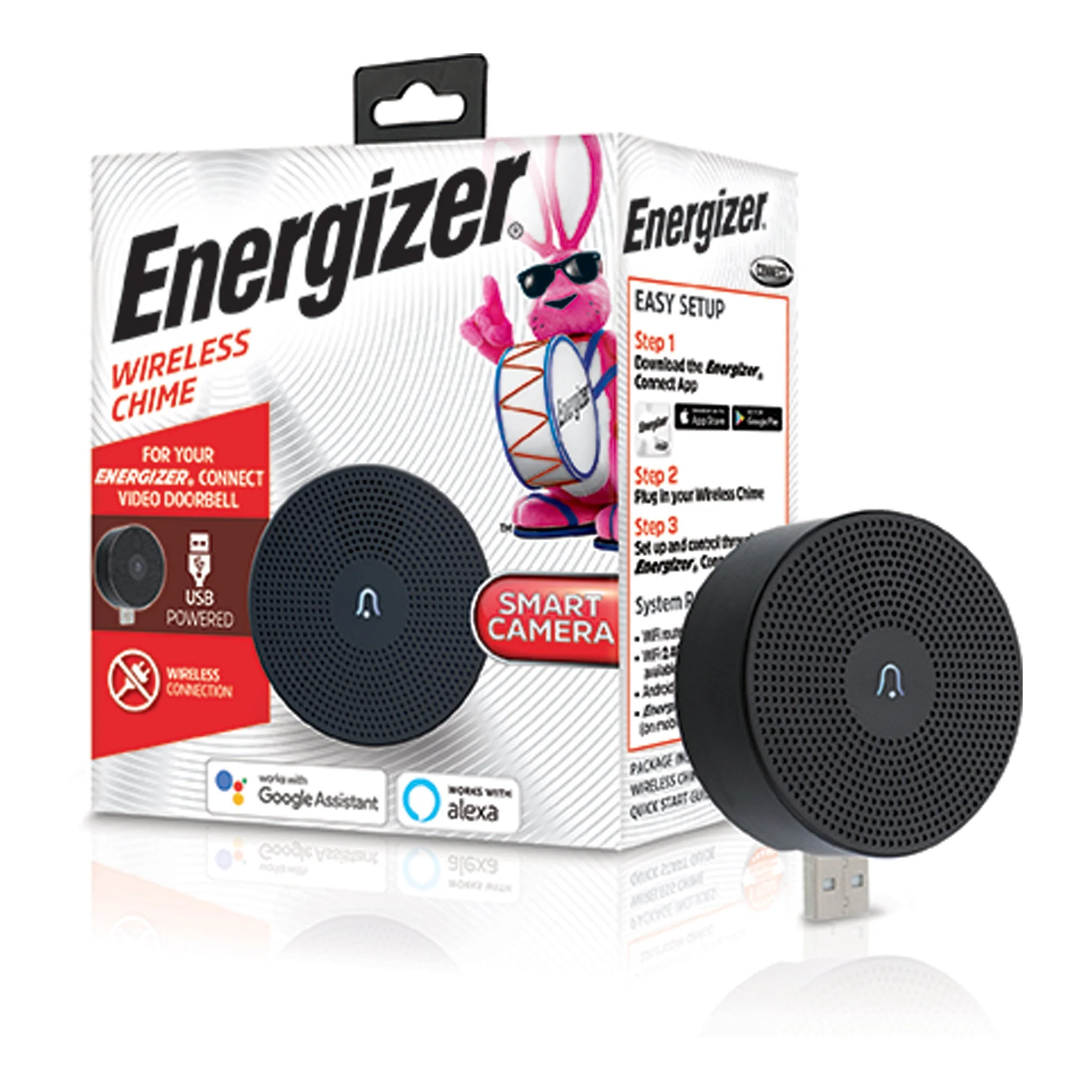 Energizer EOD1-1003-CHM Smart Wifi Wireless Chime for Video Doorbell